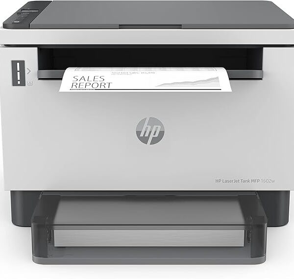Brand HP Connectivity technology Ethernet Printing technology Laser Special features Network-Ready Colour White Model name HP LaserJet Tank MFP 1602w Printer output Monochrome Max. monochrome printing speed 22 ppm Item weight 7.8 Kilograms Product dimensions 32.6D x 36.8W x 25.5H centimeters