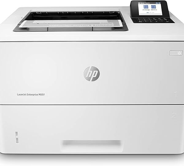 HP LaserJet Enterprise M507dn, mono color compact printer, energy-efficient, Print speed up to 45 page per minute - for enterprises and medium businesses - 1PV87A, White