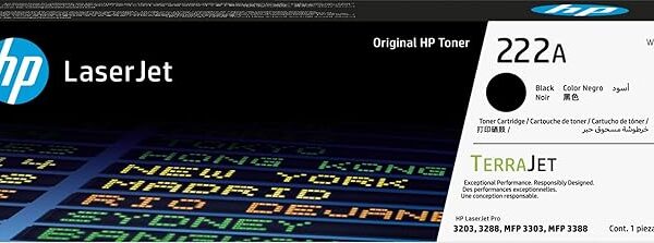 HP 222A Black Original LaserJet Toner Cartridge (W2220A), 1300 Pages