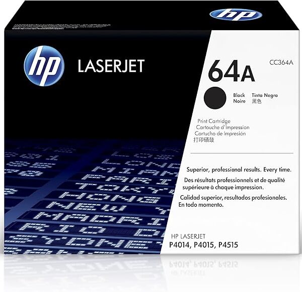 HP 64A Hewlett Packard Original LaserJet Colour Sphere Toner Cartridge, Black - CC364A