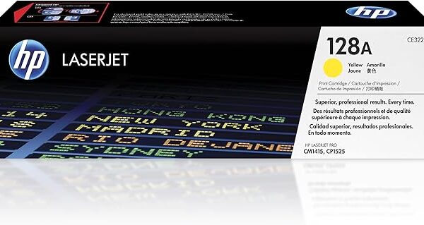 HP CE322A 1 128A Original LaserJet Toner Cartridge, Yellow