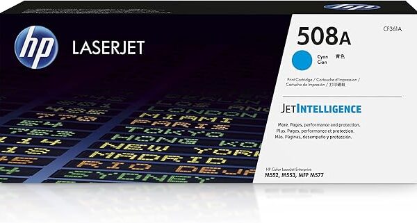 HP CF361A 508A Original LaserJet Toner Cartridge, Cyan, Single Pack