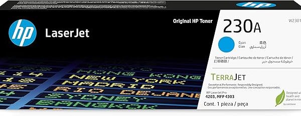 HP Toner Laserjet 230a W2301a Cyan Yield 1,800 Pages