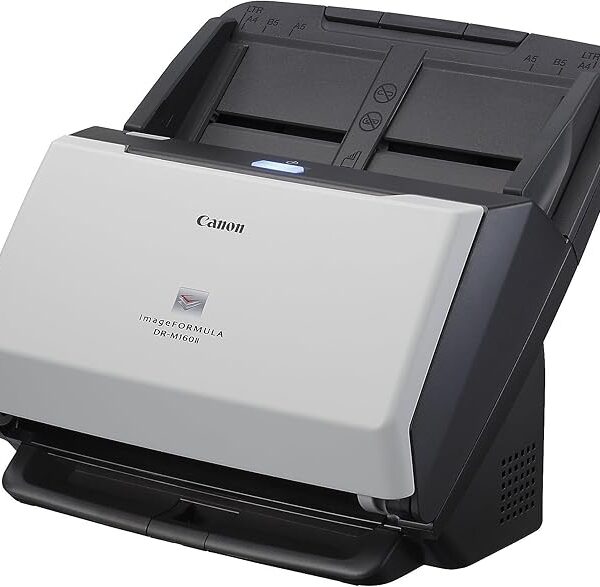 Canon imageFORMULA DR-M160II Document Scanner, 60 ppm, Duplex, 60 Sheet ADF, Windows TWAIN/, Business Card, Receipt, Photo, Embossed Card, USB, CCD, 1 bit, 7.05 lbs